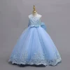 brillant enfant en bas âge petites grandes filles brodé perlé nœud papillon mariage fleur fille fête d'anniversaire concours formel robe de vacances de pâques