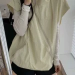 Gilets à capuche femmes M-6XL Simple Rétro Design Poches At Créativité Été Sportif Style Coréen Streetwear Nouvelle Mode Unisexe