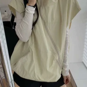 Gilets à capuche femmes M-6XL Simple Rétro Design Poches At Créativité Été Sportif Style Coréen Streetwear Nouvelle Mode Unisexe