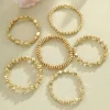 ensemble de bracelets de perles faits à la main pour femmes, couleur or, polyvalent, géométrique ccb, élastique, rétro, pour couples, bijoux de plage, cadeau, 6 pièces