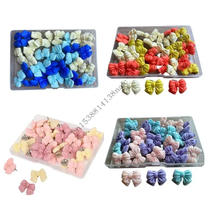 Punaises décoratives colorées à thème nœud papillon, 50 pièces, pour tableaux d'affichage, fournitures pour