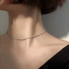 collier ras du cou en chaîne de clavicule scintillante pour femmes, couleur argent populaire, bijoux fins, cadeau de fête de mariage, nouvelle collection 2023