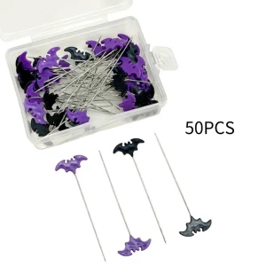 Épingles couture, broderie, Patchwork, accessoires, chauve-souris d&rsquo;halloween, aiguille à coudre, bricolage, outils 50/100