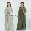Abaya Abaya – caftan de dubaï pour femmes musulmanes, ensemble 2 pièces, robe turquie, vêtements islamiques, Kaftan Kebaya, Kimono Jalabiya