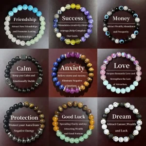 Bracelet de perles en pierre naturelle pour femmes et hommes, améthystes, cristal, quartz, Agate, œil de tigre, élastique, bijoux de guérison Reiki, cadeau