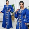 Abaya longue arabe pour femmes musulmanes, robe de soirée, broderie Jalabiya, Maroc, Dubaï, Kaftan, Islam, Ramadan, robe éducative, Eid