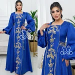 Abaya longue arabe pour femmes musulmanes, robe de soirée, broderie Jalabiya, Maroc, Dubaï, Kaftan, Islam, Ramadan, robe éducative, Eid