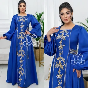 Abaya longue arabe pour femmes musulmanes, robe de soirée, broderie Jalabiya, Maroc, Dubaï, Kaftan, Islam, Ramadan, robe éducative, Eid