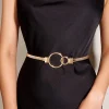 JOGold-Ceinture Ronde en Métal pour Femme, artificiel astique et Extensible, Cercle Coréen