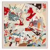 Foulard en soie femmes cirque Troup imprimer foulards carrés tête Echarpes Foulards en soie Femme enveloppes plage châle Bandana dame Hijabs 90CM