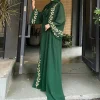 ensemble 2 pièces de vêtements du moyen orient | femmes en mousseline de soie abaya turquie caftan robe longue musulmane abayas robe + foulard