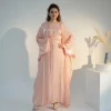 abaya abaya – caftan de dubaï pour femmes musulmanes, ensemble 2 pièces, robe turquie, vêtements islamiques, kaftan kebaya, kimono jalabiya