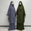 deux pièces jilbab premium nida jupe légère et respirante avec poches niqab string eid ramadan femmes musulmanes ensemble de prière jilbab