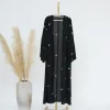 cardigan kimono brodé noir abaya dubaï, caftan musulman de luxe pour femmes, vêtements islamiques turcs, nouvelle collection 2024