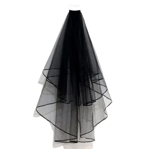 Couvre-chef de mariée en Tulle noir, voile en dentelle, couvre-chef court, accessoires Photo, déguisement, accessoires d&rsquo;halloween