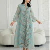 robe abaya musulmane brodée à paillettes pour femmes, élégante, grande taille, mode pour mariages européens et américains, robes de soirée