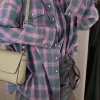2025 nouvelle chemise ample décontractée | plaid rétro, style doux et cool, revers polyvalent, patte de boutonnage droite, manches longues