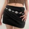 ceinture à chaîne en métal pour femmes, cowgirl, pays occidental, ceinture concho réglable pour pulls, robes, jeans