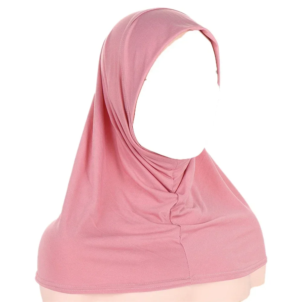 Écharpe de tête solide pour femmes musulmanes, châle rond, écharpe de sauna instantanée, hijab islamique prêt à porter, niab et intérieur ab, côtelé, amira hijab, 1 pc