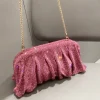 pochettes de soirée en biscuits brillants pour femmes, sacs à main à pince en cristal, sacs à main de créateurs élégants, nouveaux plis, fête de mariage