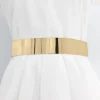 unique argent tout match miroir ceinture réglable ceinture élastique en métal cummerbunds élastiques femmes ceinture taille corset ceintures