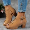 sandales d'été élégantes pour femmes, talons épais compensés, talons hauts épais, bout ouvert, croix creuse, chaussures polyvalentes de mariage