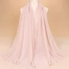 75*200 cm été nouveau or soie hijabs nylon femme couleur unie crème solaire écharpe châle abayas pour femmes longs hauts pour turban musulman