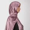 hijab en satin froissé pour femme musulmane, châle en mousseline de soie, turban plissé, ramadan
