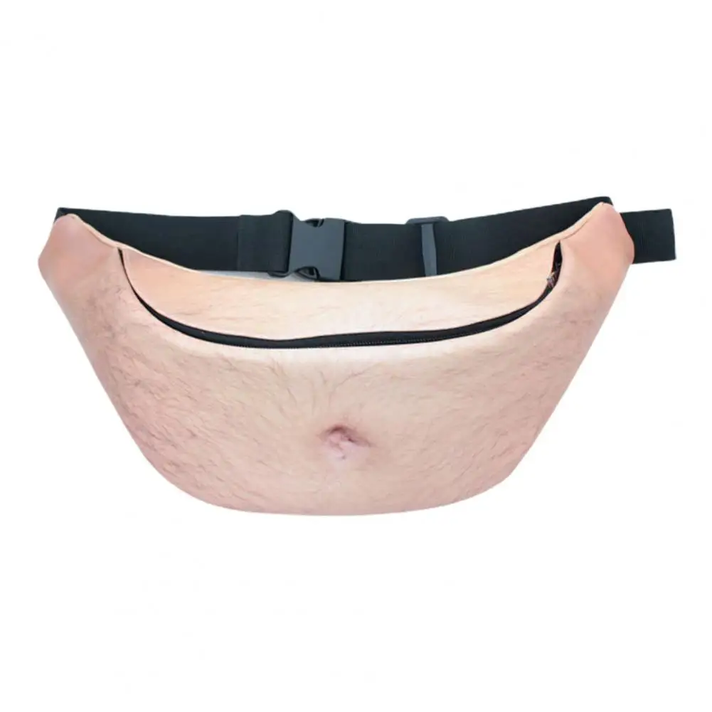 Sac banane de grande capacité, fermeture à glissière réglable, poudre de taille, apparence réaliste, ventre intéressant, sac banane pour papa