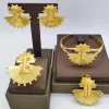 ensembles de bijoux couleur or pour femmes, pendentif de carte africaine de luxe, boucles d'oreilles, bracelets de manchette, bague réglable, cadeaux d'ornement de mariage