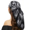 foulard de tête femmes marque de luxe carré 90*90 cm foulard en soie satin bandana cheveux doux foulard hijab foulards de cheveux pour dames