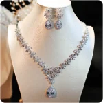 Ensemble de bijoux en diamant de laboratoire pour amoureux classiques, collier et boucles d&rsquo;oreilles en argent Sterling 925 pour femmes, bijoux de fiançailles, cadeau de mariage
