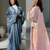 Abaya-Robe kimono de luxe pour femmes musulmanes, manteau ouvert Eid, dubaï, chauve-souris, robes modestes, vêtements islamiques, Kebaya, 2024