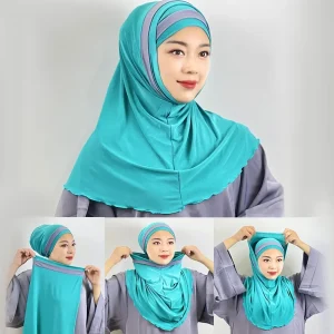 Turban Hijab Musulman avec Chambre à Air pour Femme, Sous-Écharpe, Chapeau, Amira, Tête Ronde, Prière Islamique, Côtelé, Prêt à l’Emploi, tiens imar, 2 Pièces Turban Hijab Musulman avec Chambre à Air pour Femme, Sous-Écharpe, Chapeau, Amira, Tête Ronde, Prière Islamique, Côtelé, Prêt à l’Emploi, tiens imar, 2 Pièces