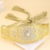 ceinture de mariée marocaine en cristal pour femmes, robe ethnique arabe, corde, chaîne de taille creuse, bijoux de fête quotidiens