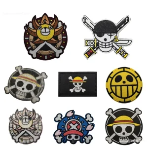 Une pièce Luffy patchs Anime broderie vêtements Badges fer sur patchs dessin animé sac à dos gilet chapeau microchapter Patch magique cadeaux