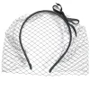 voile de bande de sauna élégant pour les mariées, masque de filet facial, accessoires de bijoux de cheveux, vêtements de mariage, cage à oiseaux, blanc, noir