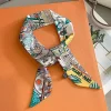 Écharpe longue pour femmes, ruban étroit, bandeau, foulard, poignée de sac, bandana, accessoires pour cravate de cheveux, 2024
