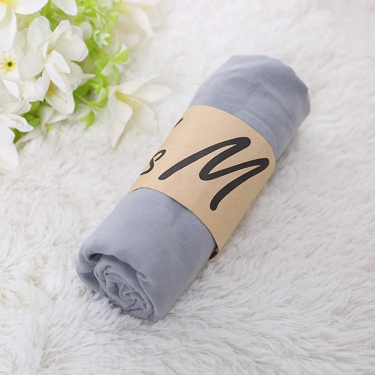 foulard hijab respirant pour femme et homme, châle de luxe, bandana noir, 20 couleurs unies, cadeau