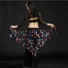 Écharpe de hanche de danse du ventre à paillettes pour femmes, gland de danse du ventre sexy, ceinture de jupe ronde de hanche, accessoires de costume de jupe de hanche, festival de musique