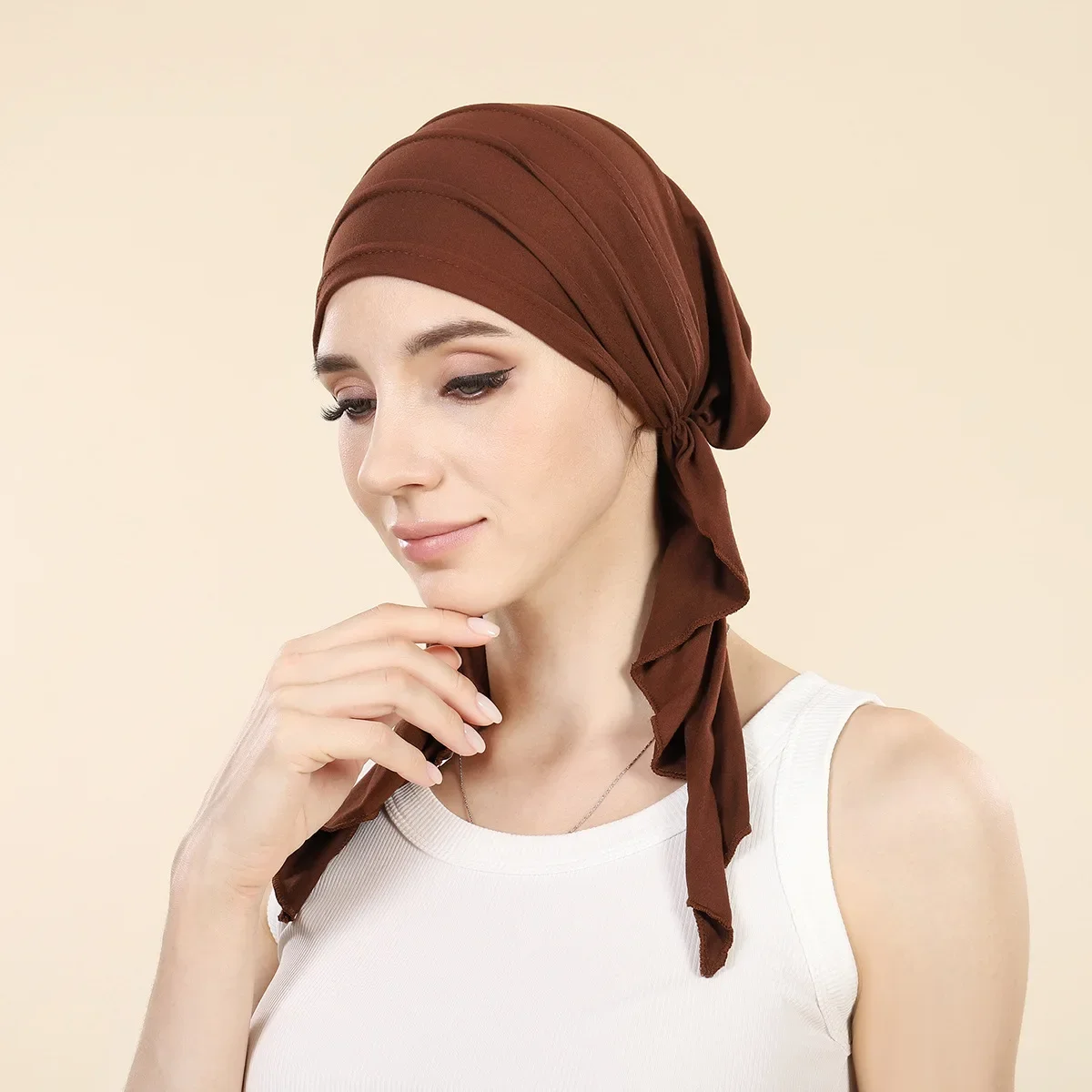 nouveau femmes musulmanes intérieur hijab chapeau turban pré attaché chapeau foulard bonnets bonnet perte de cheveux tête écharpe enveloppement chimio casquette turbante mujer