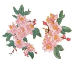 Patchs de fleurs de pêcher en tissu brodé, décoration de robe. Accessoires de couture DIY Applique en dentelle RS2506172