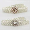 grande ceinture élastique à taille perlée pour femmes, décoration de diamant, jupe à la mode, décoration de vêtements