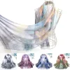 foulard en soie brodé d'été de haute qualité, châle de plage lisse et respirant, résistant au soleil, protection solaire, hijab pour femmes, nouvelle collection