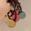 bandes de cheveux élastiques couleur bonbon, boule de verre brillante, pour femmes, petites filles, anneaux de cheveux, coiffure, attaches pour cheveux, cordes en queue de cheval, vente en gros