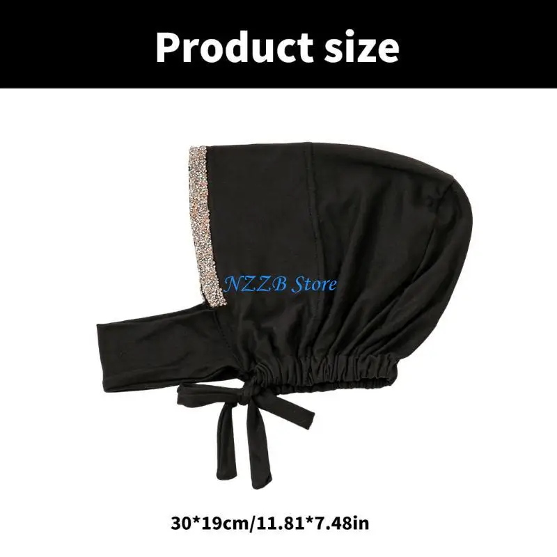 turban ethnique islamique t21f, chapeau hijab extensible pour couvre chef