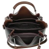sac à main en cuir pu pour femmes, fourre tout, sac à bandoulière, sac à la mode, poignée supérieure élégante, couleur noir marron, sac quotidien polyvalent