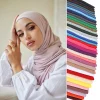 Écharpe Hijab en Jersey Uni, 80x180cm, en Coton, Modal, Round-artificiel asticité, Châles, Foulard Long et Doux, Bande de Sauna Musulman