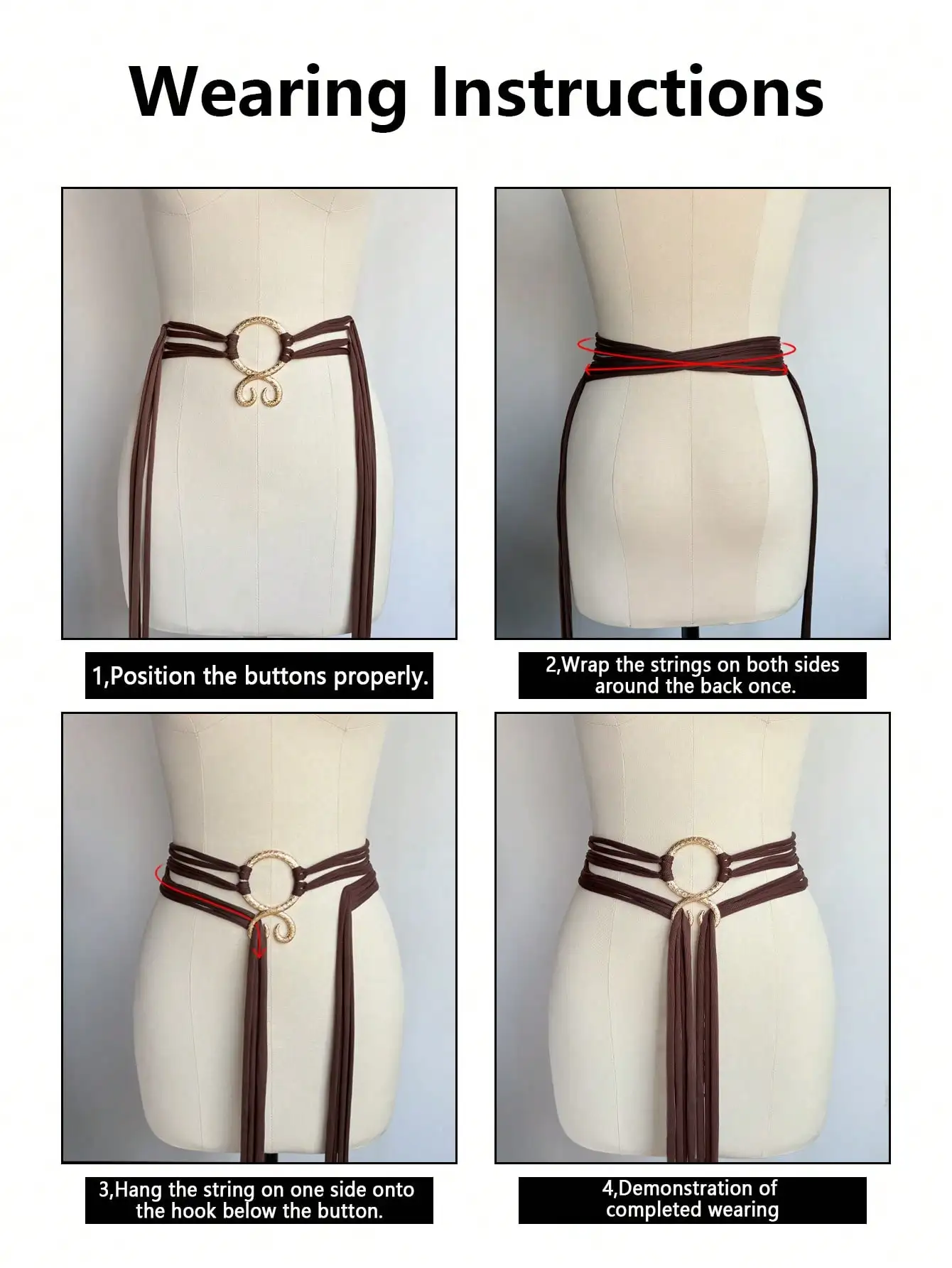 HERSHINE Ceinture en corde extra-longue vintage 1 pièce pour femme, style Viking, printemps, été, accessoire à la mode, cosplay de Noël.