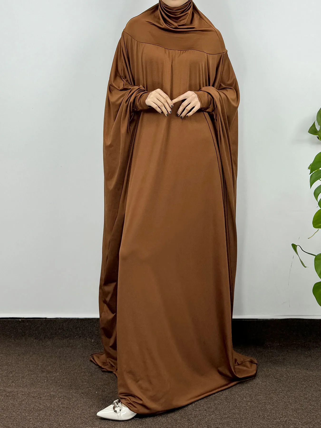 abaya islamique modeste ramadan robe musulmane abayas à capuche à manches longues une pièce prière hijab robe femmes jilbabs caftans turcs